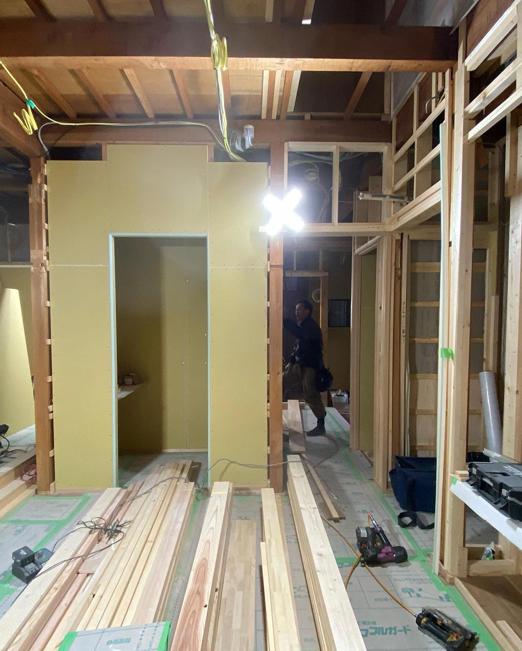 飾磨断熱改修リフォーム⑫ 下地完成からボード施工へ